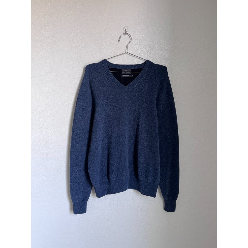 Mack Weldon Tech Cashmere V-Neck Sweater in True Navy Heather Size MEDIUM